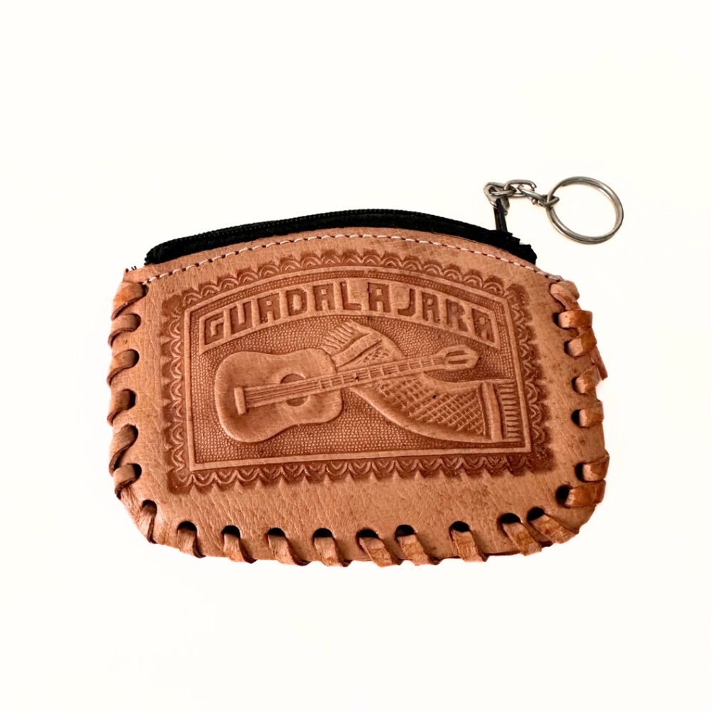 Coin Purse from Mexico with Guitar and Flower Design